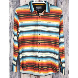 American Rag Long Sleeve Button Down Aztec Southwestern Shirt Men's Large EUC
